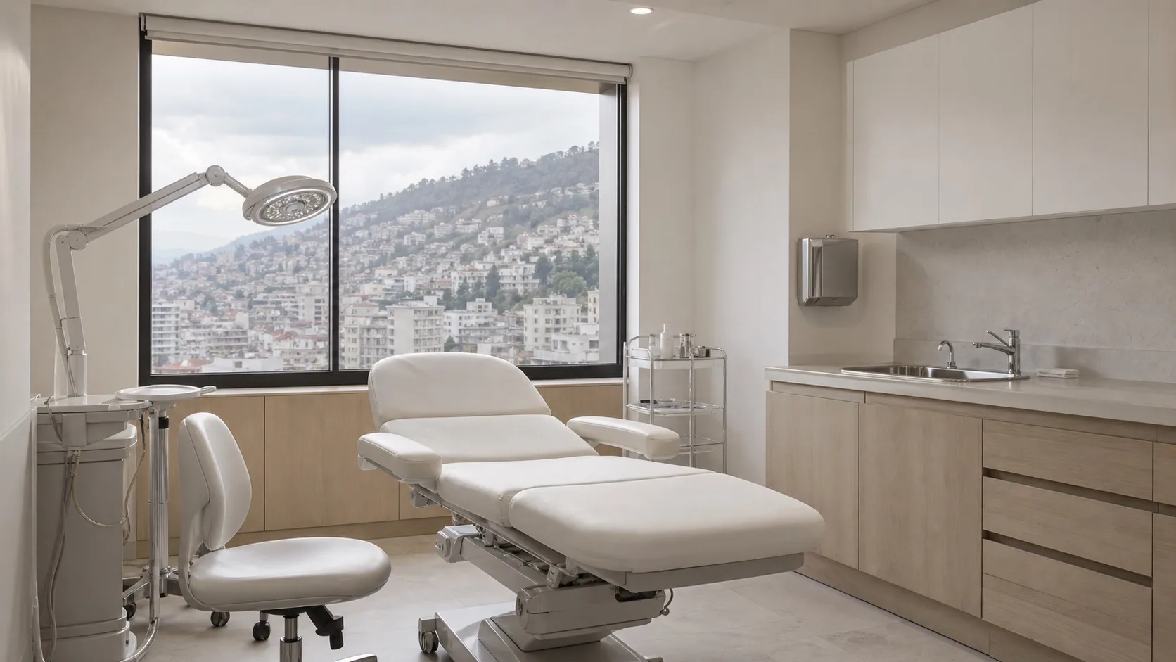 Consultorio preparado para atención dermatológica
