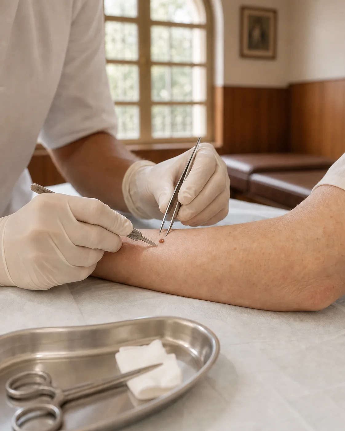 Procedimiento ambulatorio de cirugía dermatológica
